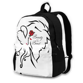 Училищни чанти за момичета, лаптоп чанти, пътни чанти, приказка за красавица и чудовище, стара като света, карикатура 