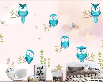 beibehang Тапети по поръчка за детска стая-Големи фотообои с изображение на анимационни сови на заден план, тапети за дома, ролка тапет