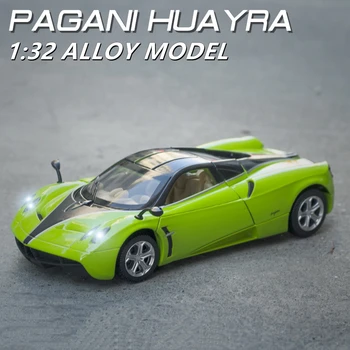 1:32 Pagani Huayra Zonda Сплав Спортен Модел кола, Изработена по поръчка, Метални Имитативната Играчки, Колекция от Модели Автомобили, Звук и Светлина, Детска Играчка За Подарък