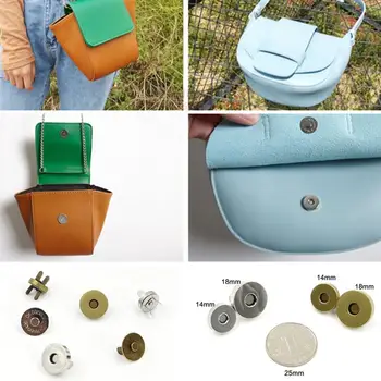 5 Комплекта копчета за чантата 14 мм, 18 мм, бутони за чанти, метални ключалки, екологични обков, Утолщающая магнитна автоматична абсорбиращ обтегач