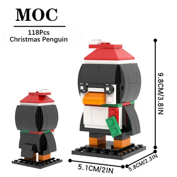 Анимационни серии MOC1093 Коледен Пингвин Модел MOC Градивен елемент на Детски образователни играчки за момичета, креативен Коледен подарък