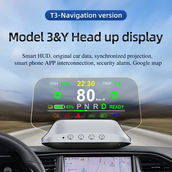 Авто HUD 3D Сензор за Размисъл, Главоболие Дисплей С Предупреждение За Скорост, Скоростомер, Дисплей, Батерия и GPS За Tesla Model 3/Y (след 2019)