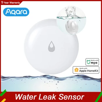 Aqara Water Сензор Безжичен Интелигентен Сензор, Изтичане на Вода При Наводнението Сензор за Потапяне приложението Отдалечено Наблюдение Аларма Работа С Mijia / Apple HomeKit