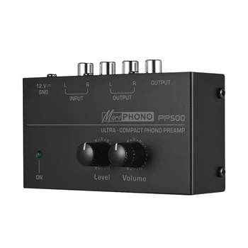 Ультракомпактный фоно-предусилвател PP500 с възможност за регулиране на баланса на високи честоти и възможност за регулиране на силата на звука -Предусилвател с превръщането на масата, штепсельная вилица САЩ