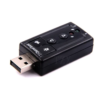 Добър външен новия USB аудио адаптер звукова карта VIRTUAL 7.1 USB 2.0 FullSpeed Mic говорител аудио слушалки жак за микрофон конвертор
