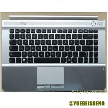 YUEBEISHENG Новост/Org За Samsung NP RC410 RC420 RC411 Акцент за ръцете, горната част на кутията американска клавиатура, Тъчпад, сребрист