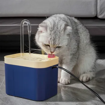 Автоматичен филтър за чешма за вода за котки, USB Електрическа пиенето за котки с изключване на звука, 1,5 л, Рециркуляционная Филтър пиенето за котки, диспенсер за вода за домашни любимци
